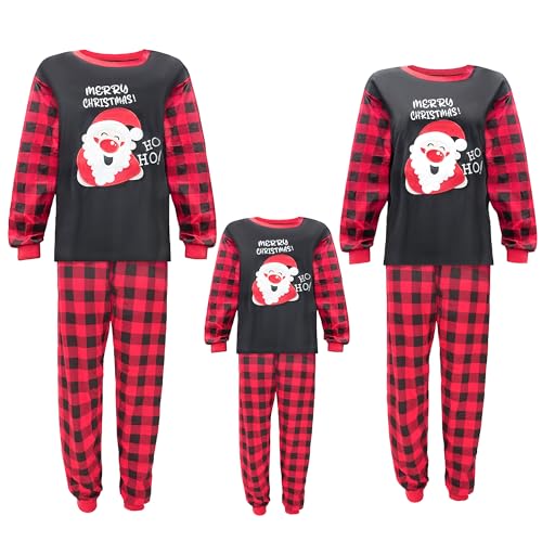 HYCLES Christmas Family Pajamas Sets, Matching Family Pajamas Sets Sleepwear Pjs for Women Couple