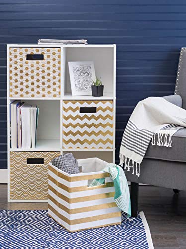 Dii Collapsible Polyester Storage Cube, Honeycomb, Gold, Large #TOP6