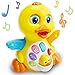 EARSOON Dancing Walking Electric Duck Smart Toys mit Musik und LED-Licht Niedlicher Cartoon Gelbe Ente Kinder Interaktives Frühlernspielzeug für Geburtstagskinder Geschenk Junge & Mädchen