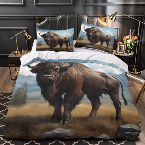 Parure de lit bison fermeture éclair housse microfibre douce pour ado