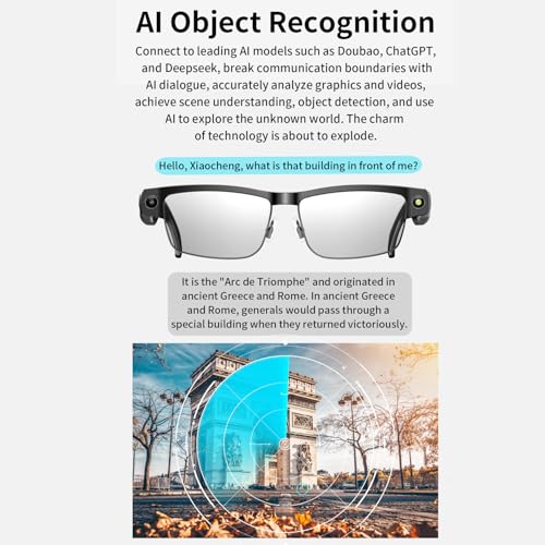 CatXQ AIスマートBluetoothメガネ カメラ&調光レンズ付き QR-AI-Glasses-2 の商品画像 2