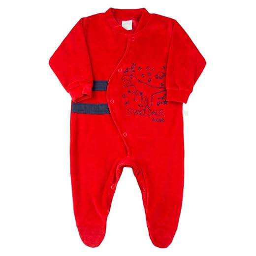 Macacão Bebê Plush Dinossauro Spacessaur - Vermelho