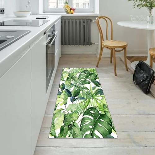 Alfombra larga de cocina de 40x220 cm lavable con estampado floral 5