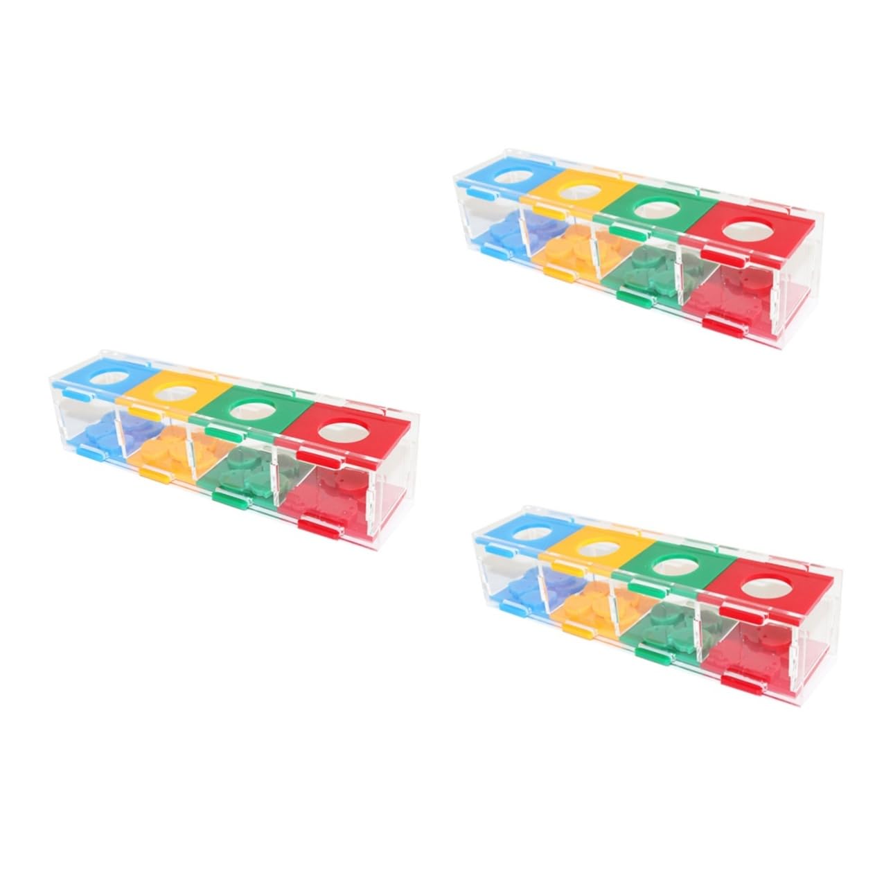 FRCOLOR Caja de 3 Juguetes para Loro, Juguete de Escritorio, de Desarrollo, para Masticar, para educar Mascotas, para cacatúas, s para Masticar