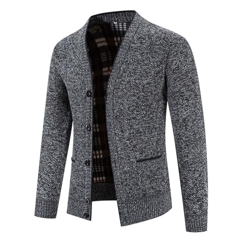 Men's V Neck Cardigans Long Sleeve Button Up Sweater Business Casual Knitted Slim Fit Cardigan Sweaters with Pockets4