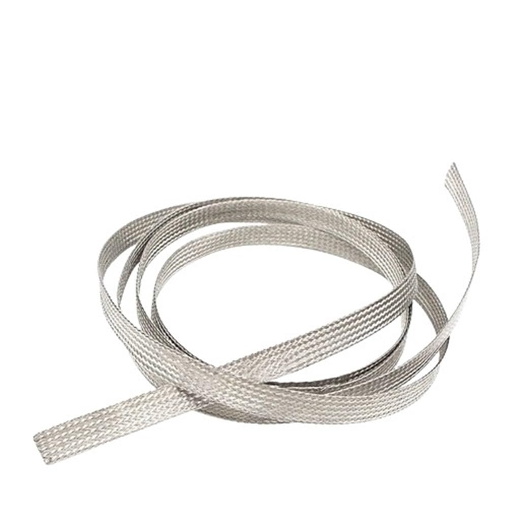 Manguitos de Manguera de Cable Trenzado, Malla de Funda for Cable Trenzada Plateada, 2-14/16/18 mm, Tubular Plano expandible, 5 m(18mm)