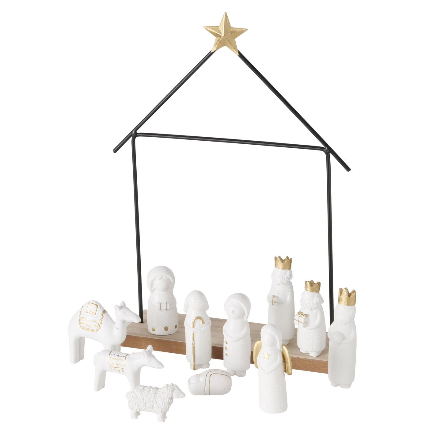 Boltze Home Crèche de Noël minimaliste de l'OTAN, 11 figurines