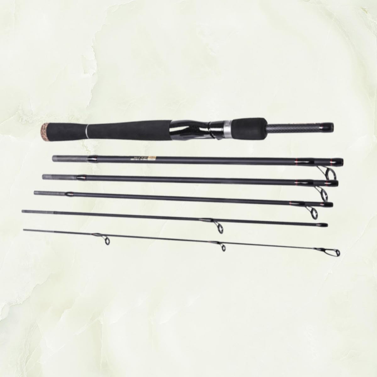 Canna da Pesca Corta in Carbonio a 6 Sezioni, 2,1 M