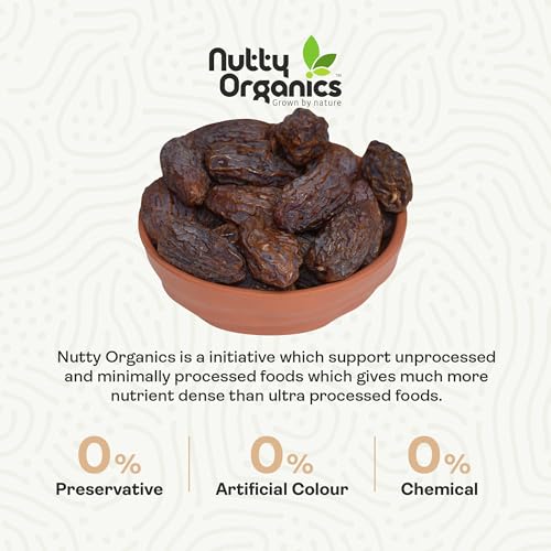 Image of NUTTY ORGANICS Medjoul Dates 400 GM | Rich in Protein & Vitamins | Khajoor | Healthy & Nutritious Snack