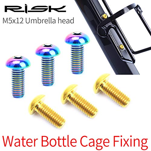 BIKERISK 2PCS Bicycle Bottle Cage Fixing Bolts TC4 Titanium M512 Bike Pump Fixing