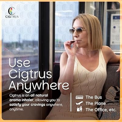 Cigtrus Quit Smoking Smokeless Inhaler Natural, Nicotine-Free, Vaporless & Non-Electric Helps Curb Cravings, Oral Fixation & Lung Detox Support 3-Pack Grapefruit