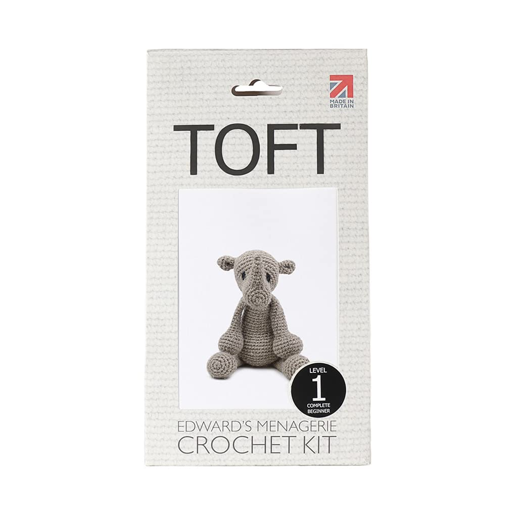 TOFT | Edwards Menagerie | Austin The Rhino Crochet Kit | Luxury Pure Wool | Beginner Friendly