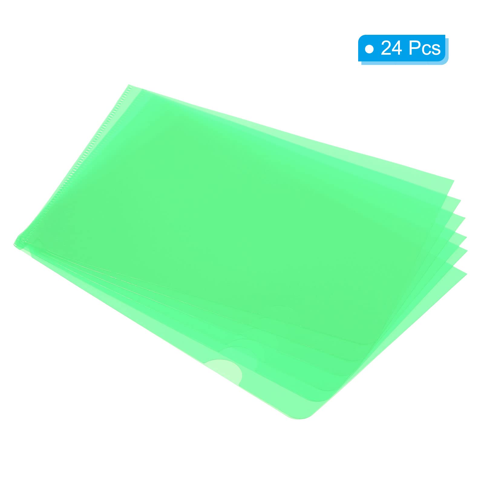 PATIKIL L Type Folders 24 Pack 8.9 x 6.3 inches A5 Plastic Clear Document Folder File Jacket Sleeves Project Pockets, Green - Image 3