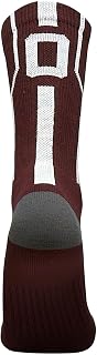 Player ID Jersey Number SINGLE Crew Sock - Maroon, White