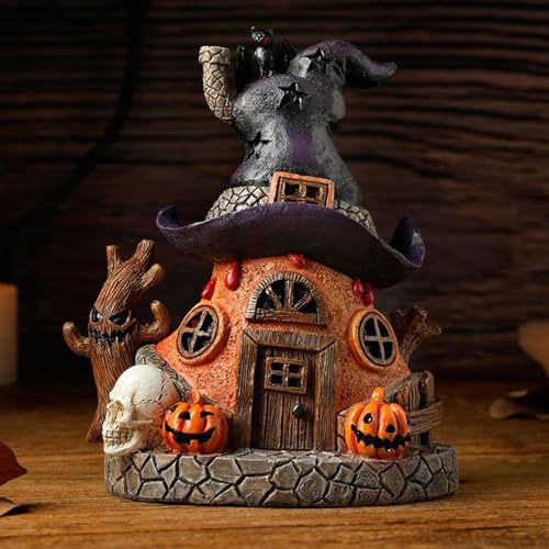 Figurine de maison hantée en résine, cadeau de vacances original