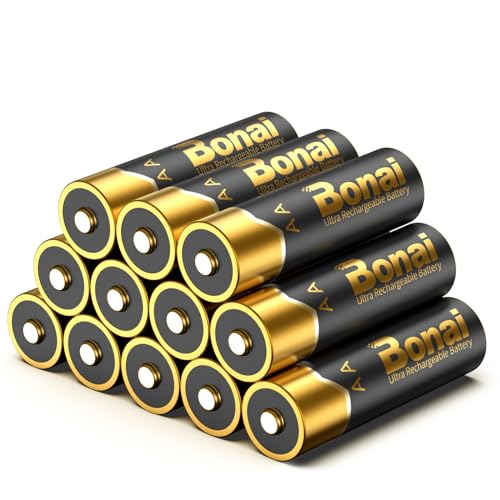 BONAI Pilas AA recargables de alta capacidad 2800 mAh 12 unidades Mignon AA Accu 1,2 V NI-MH baterías recargables HR6 batería recargable baja autodescarga