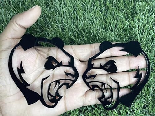 Image of Pair Set Angry Panda Emblems 3D Badge Customized Decal Sticker Fit for Universal Car Truck Motorcycles (Black)