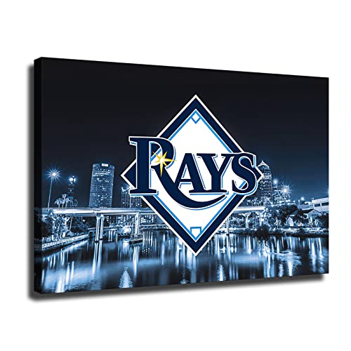 Tampa Bay Rays Baseball Poster Sports Canvas Wall Art Pattern Print Artwork Decor Home Decor Painting (No Framed,16x24inch)