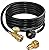 DOZYANT 12 Feet Propane Hose with Gauge,Include Tank Adapter Converts POL 100 lb LP Tank to QCC1 for Gas Grill, Stove and More Propane Appliances