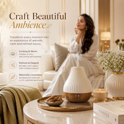 Image of AROMATICO Sandalwood Diffuser Oil with Strong, Long-Lasting Aroma. Woody, Spiritual Aroma Oil for Homes, Offices & Showrooms. Aromatherapy, Diffusers, Air Purifiers, Vaporizers - 1 L (1000 ml)