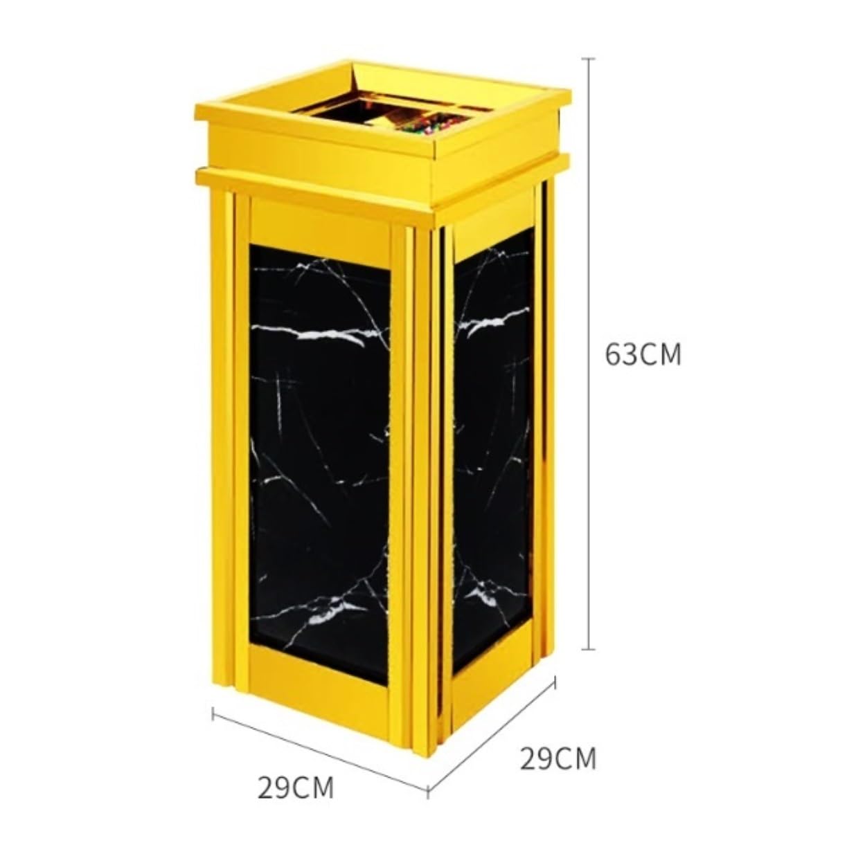 Papelera Oficina Cubos De Basura Bote De Basura De Acero Inoxidable para Uso Comercial En Hoteles con Cubo Interior Galvanizado Y Asa De Transporte Papelera para Comunidad(A)