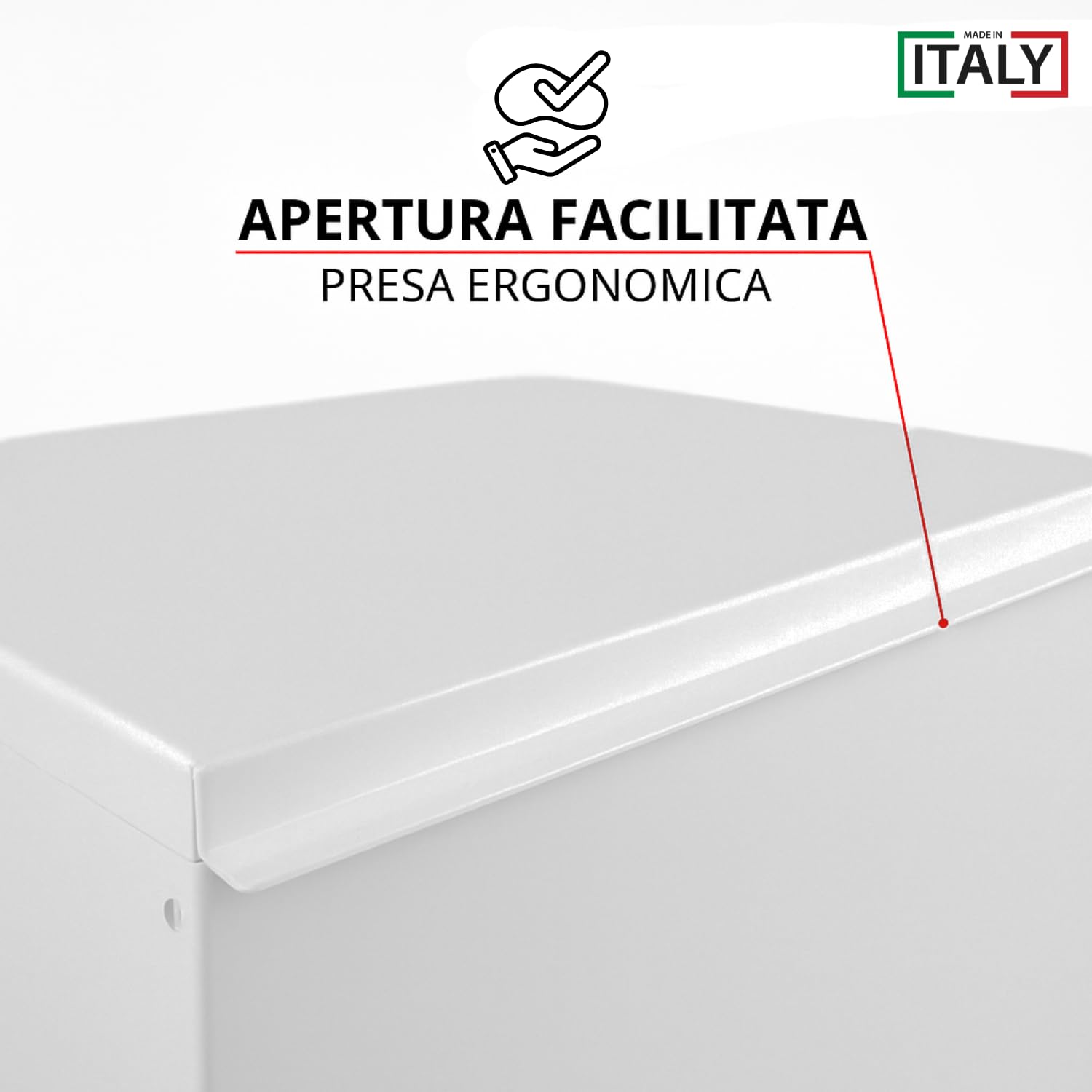 Porta Pellet da Interno Made in Italy Contenitore Baule Portapellet in Metallo Bianco 50 x 40 x 55 cm Capacità 110 L Ruote Girevoli Scatola Cesto per Stufa a Pellet Camino