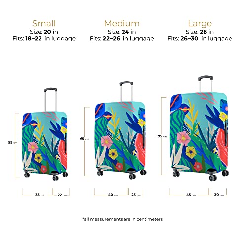 Image of Nasher Miles Polyester 65 (24 Inch) Medium Protective Luggage Cover - Underwater Design