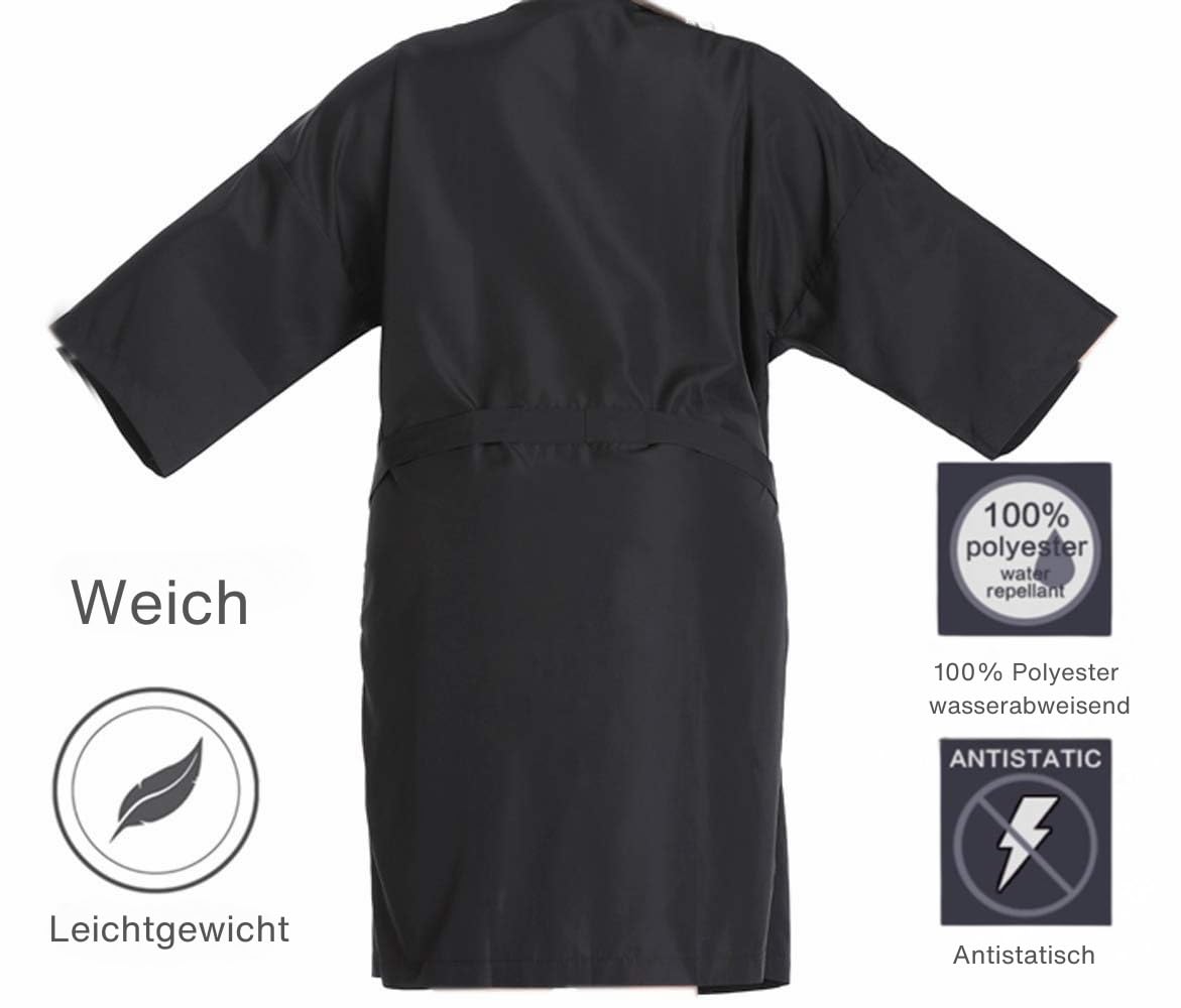 PERFEHAIR Salon Kundenkleid, Fiseurumhang im Kimono Stil (Farbe: Schwarz)