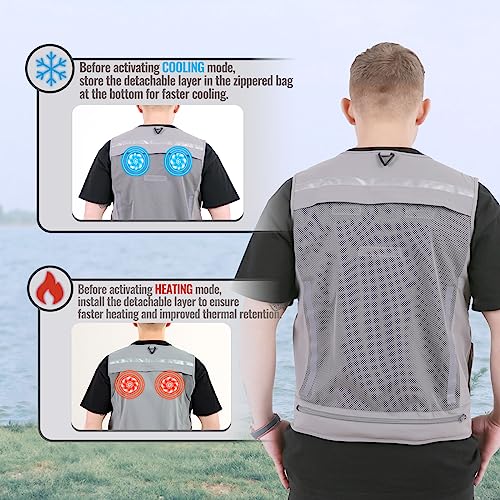 Image of BOTTLESTALK AFFORDABLE SUSTAINABILITY Cooling Vest for Men,SemiconductorHeating & Cooling Vest with Battery Packfor Outdoor