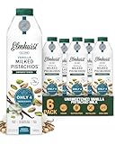 Elmhurst Bebida de nueces vegetales sin azúcar con pistacho y vainilla, vegana, sin gluten, sin azúcares añadidos, sin lactosa, cremosa, ideal para café y recetas