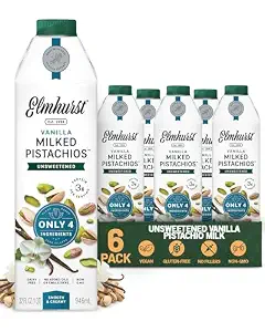 Elmhurst 1925 Vanilla Pistachio Milk Unsweetened - 32 Fl Oz (Pack of 6)