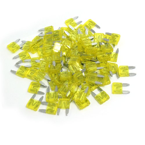 Ruilogod 100pcs 20A ATS Blade Car SUV Fuses Yellow