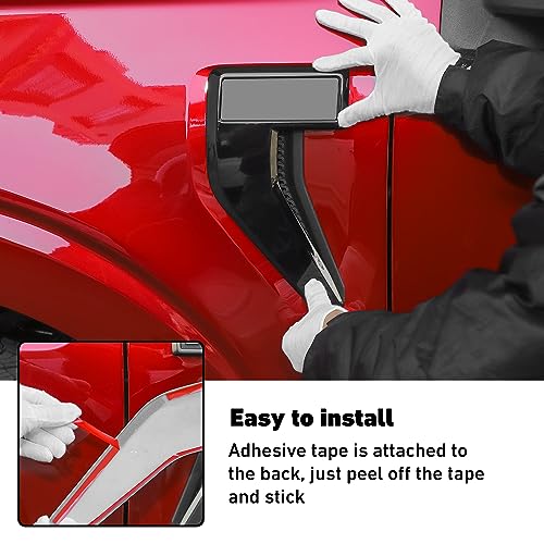 Image of Linskip Fender Side Emblem Trim Compatible with Ford F150 F250 F350 2021 2022 2023, for F150 Fender Badges Cover, for F-150 Enterior Accessories(Black)