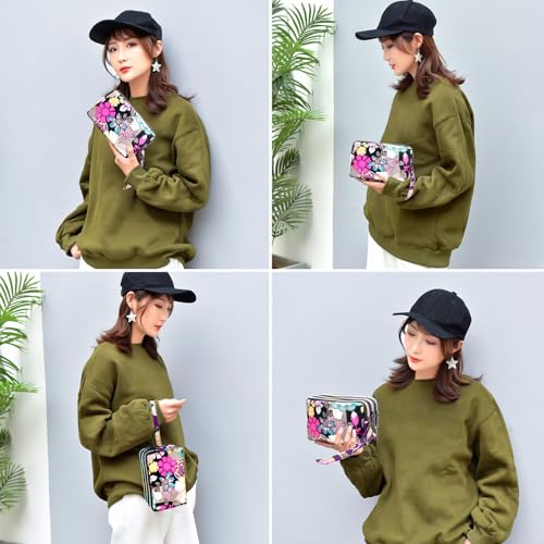 Image of BIAOTIE Large Capacity Wristlet Wallet - Women Printed Nylon Waterproof Handbag Clutch Purse