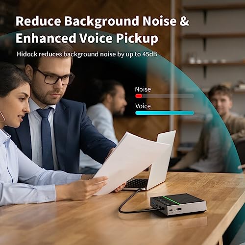 Hidock Conference Speaker And Microphone, Full Duplex Noise Reduction Speakerphone & 360° Enhanced Voice Pickup, Omnidirectional Speakerphone With Mute/Recorder/Project For Home Office Meeting #TOP3