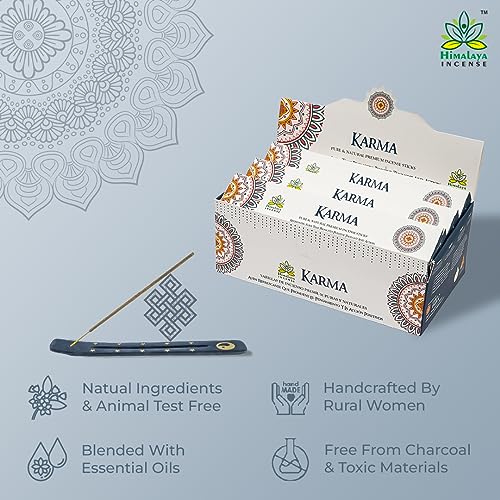Image of Himalaya Premium Incense Sticks for Everyday Use | Aroma Fragrance Sticks|Pooja Room Items for Home & Prayers | Freshness Positive Energy (Karma) (Pack of 12, Each of 15 GM)
