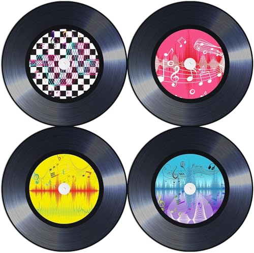 Tarklanda Lot de 60 Sets de Table en Papier Rond, Sets de Table Ronds Papier de Disque Vinyle, Ø 34 cm, décoration pour intérieure, Cuisine, Vacances, fête