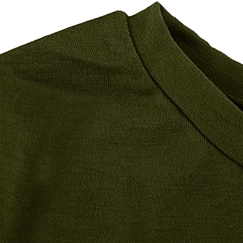 Girls Long Sleeve Tunic Tops Knot Front Button Casual Loose Crewneck T-Shirt Tee Blouse Kids Pullover(Green,10-11 Years)3