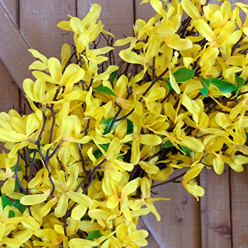 Egolot 26 Inch Forsythia Flower Wreath For Front Door, Spring And Summer Every Day Flower Wreath For Inside And Outside, Large Size Wreath For Home Decor #TOP5