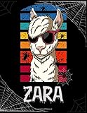  Zara: Personalized Vintage Llama Sketchbook Gift For Girls with Customized names ( Zara )  Halloween Sketchbook for girls