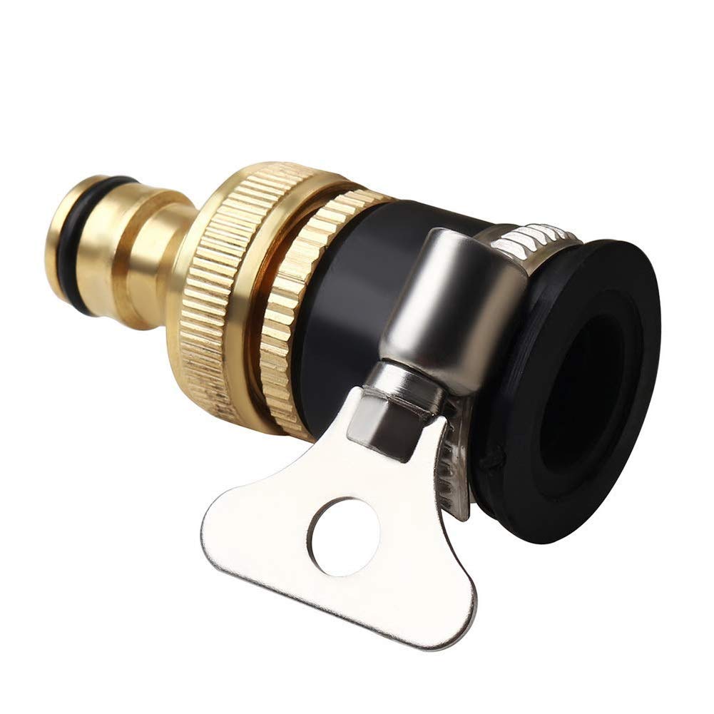 1/2" a 3/4" Conector de Grifo de Manguera de jardín Adaptador de Rosca Conector de Grifo de Manguera Boquilla Práctico Lavadora Grifo Universal Conector rápido de Agua de jardín de latón