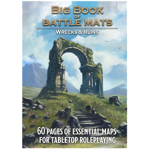 Loke Battlemats Big Book of Battle Mats Wrecks & Ruins - Libro di Mappe RPG per Giochi di Ruolo Fantasy
