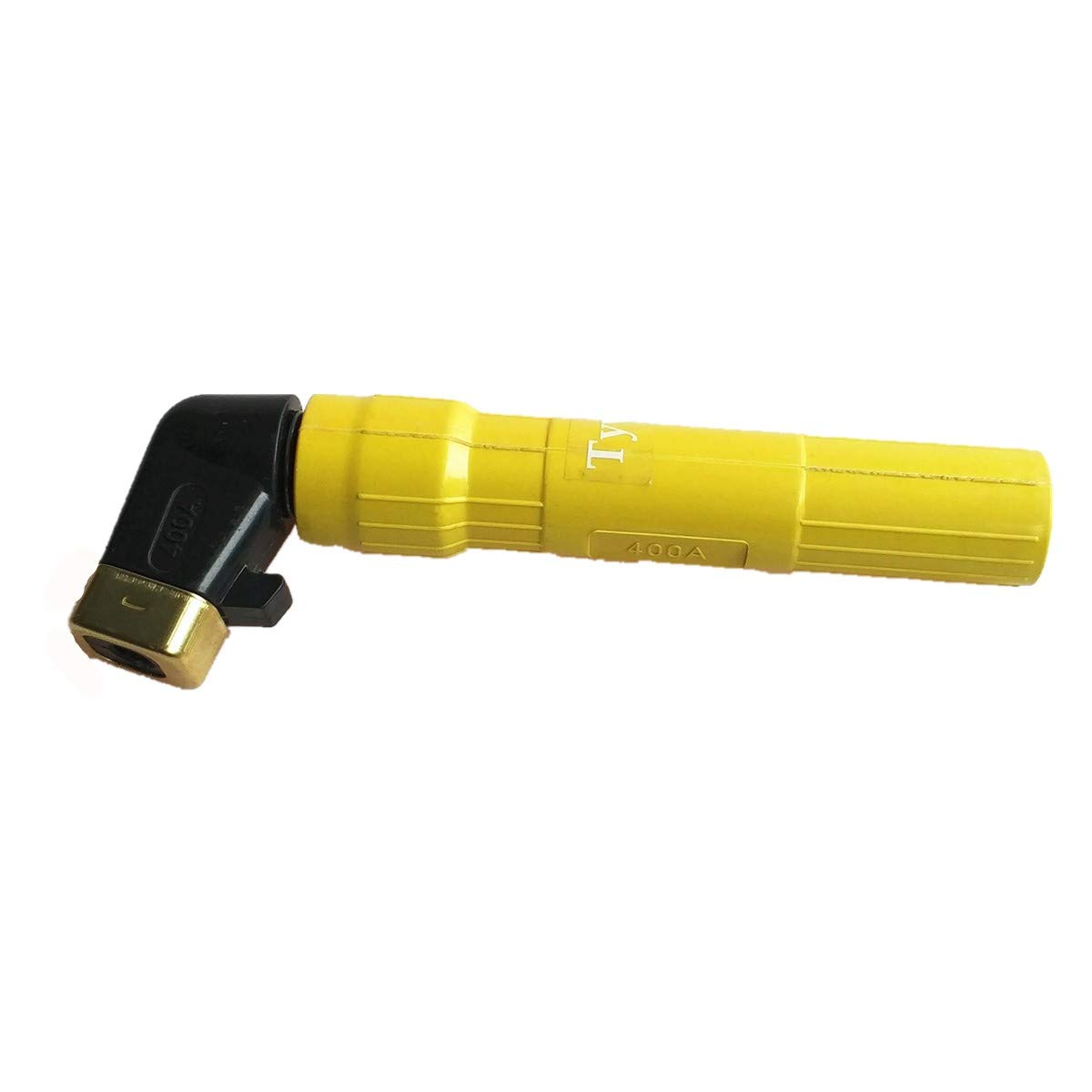TywelMaster Welding Electrode Holder Screw Type Electrode Clamp Forged Copper Tooth Twist-Lock Welding Clamp (400A(Yellow))