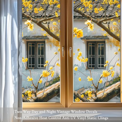 Película de privacidad para ventana flores 17.7"x39.4" miniatura 2