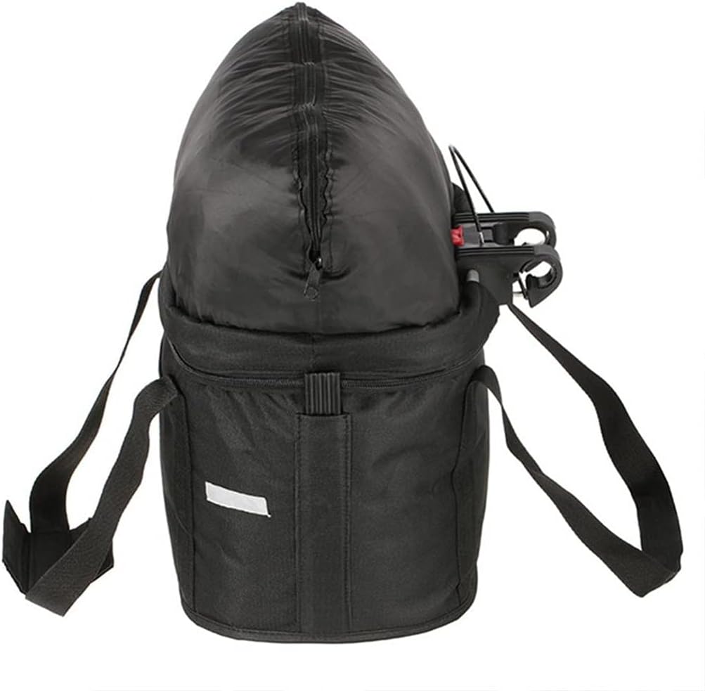 HBJWOV Oxford Fabric Waterproof Electric Bicycle Bike Storage Basket Foldable Zip Bag