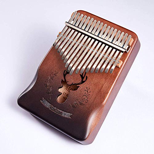 Image of Kalimba 17 Keys Thumb Piano Figer Piano Mbira Keyboard Music Instrument with Bag, Tune Hammer, Learning Instruction and Stickers, Gift for Kids Adults Beginners Professional