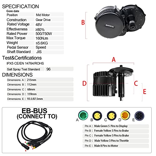 BAFANG BBS02 48V750W Electric Bicycle Motor Mid Conversion Kit - Image 4