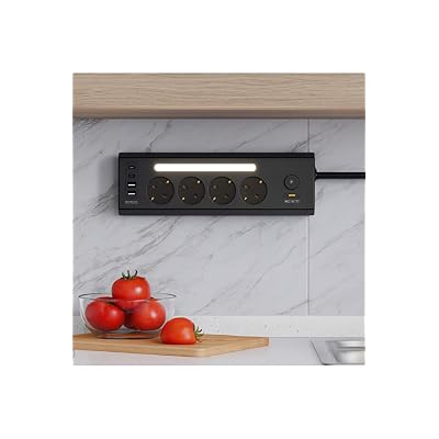 Akım Korumalı Çoklu Priz | 4 Priz Girişi + 2 USB-C + 2 USB-A Çıkışı | 2 Metre Kablo | LED Işıklı | Hızlı Şarj ve Güvenli Kullanım