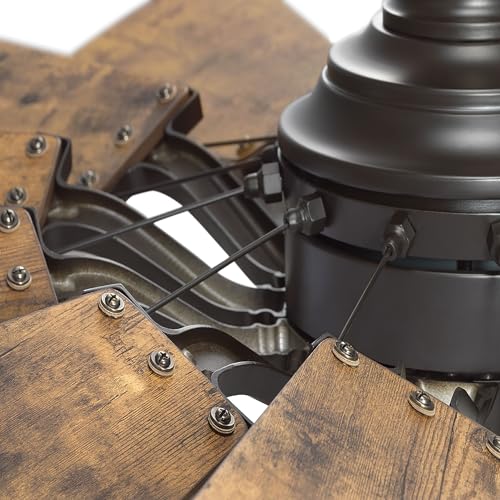 Image of Progress Lighting Springer Collection DC Motor Farmhouse Windmill Ceiling Fan, Architectural Bronze, 12-Blade (60 inch W x 17-3 /8 inch H) P250000-129