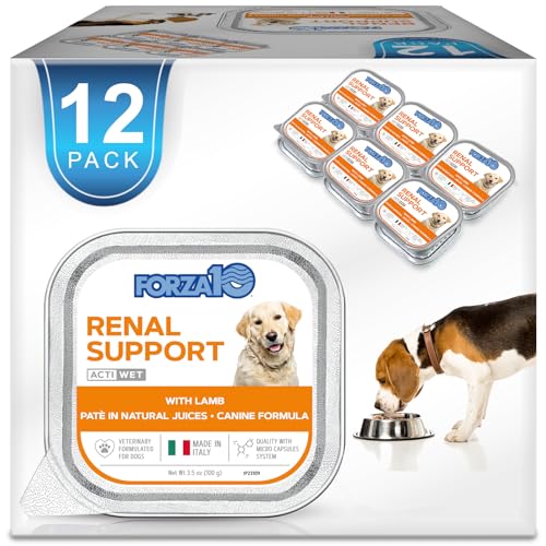 Forza10 Kidney Care Dog Food – Renal Support Wet Dog Food with Lamb, Low Protein & Phosphorus Formula, Sensitive Stomach, 3.5 oz Cans, 12 Pack – Vet Formulated, Made in Italy